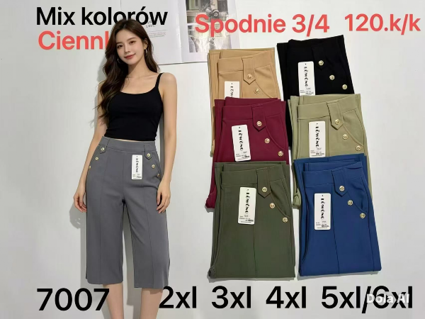 Spodnie 3/4 duże rozmiary damskie Roz 2XL-6XL, Mix Kolor Paczka 12 szt
